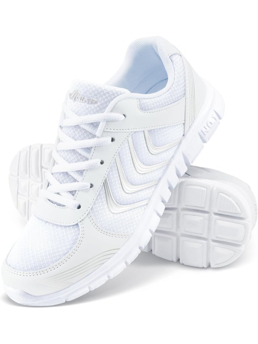 Women's White Lightweight Non Slip Mesh Breathable Casual Walking Sneakers
